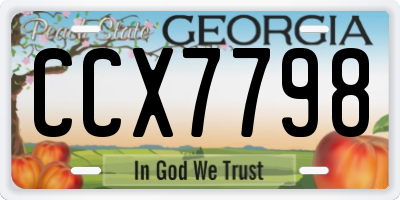GA license plate CCX7798