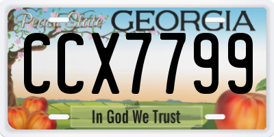 GA license plate CCX7799