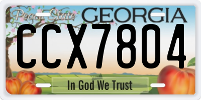 GA license plate CCX7804