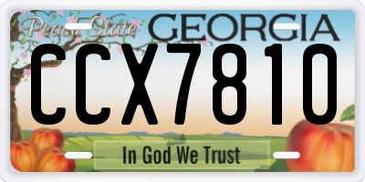 GA license plate CCX7810