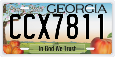 GA license plate CCX7811