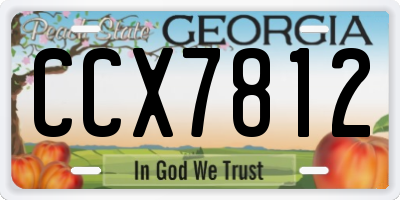 GA license plate CCX7812