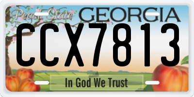 GA license plate CCX7813
