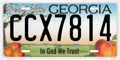 GA license plate CCX7814