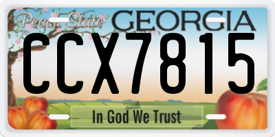 GA license plate CCX7815