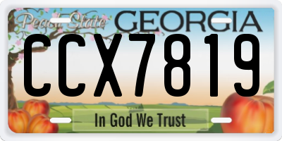 GA license plate CCX7819