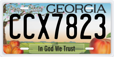 GA license plate CCX7823