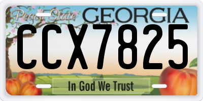 GA license plate CCX7825