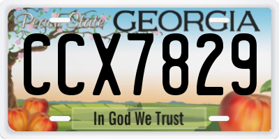 GA license plate CCX7829