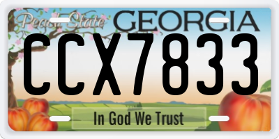 GA license plate CCX7833