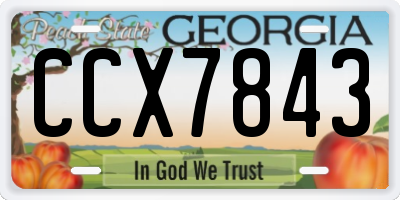 GA license plate CCX7843