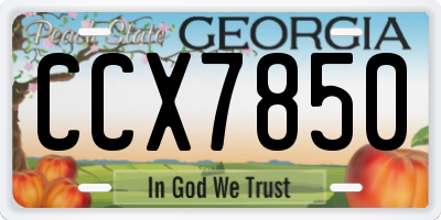 GA license plate CCX7850
