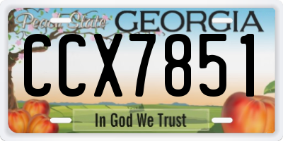 GA license plate CCX7851