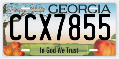 GA license plate CCX7855