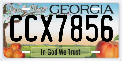 GA license plate CCX7856