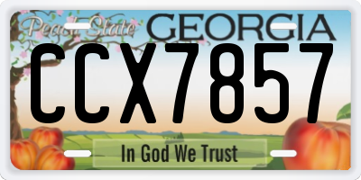 GA license plate CCX7857
