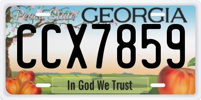 GA license plate CCX7859