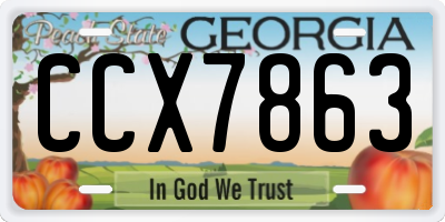GA license plate CCX7863