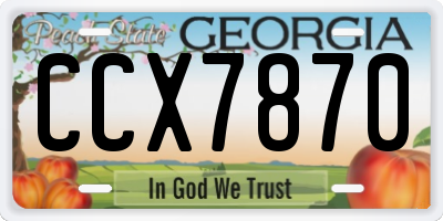 GA license plate CCX7870