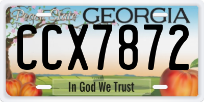 GA license plate CCX7872