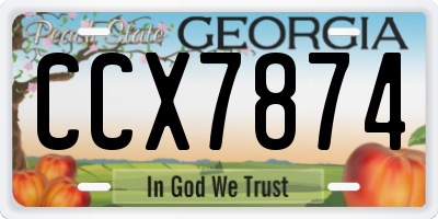 GA license plate CCX7874