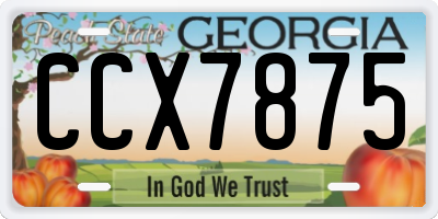 GA license plate CCX7875