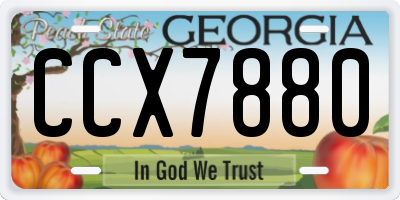 GA license plate CCX7880