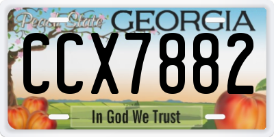 GA license plate CCX7882