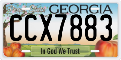 GA license plate CCX7883