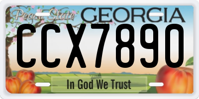GA license plate CCX7890