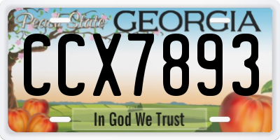 GA license plate CCX7893