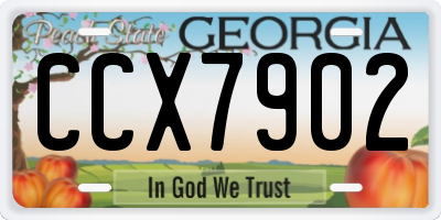 GA license plate CCX7902