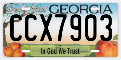 GA license plate CCX7903