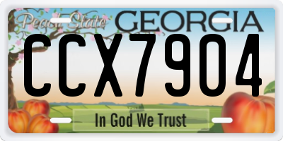 GA license plate CCX7904