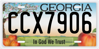 GA license plate CCX7906