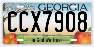 GA license plate CCX7908