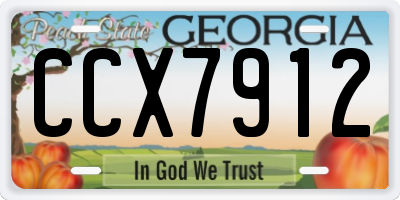 GA license plate CCX7912