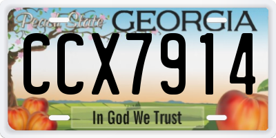 GA license plate CCX7914