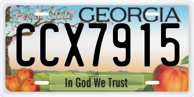 GA license plate CCX7915