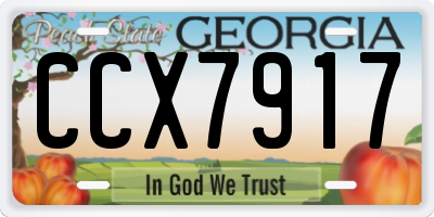 GA license plate CCX7917
