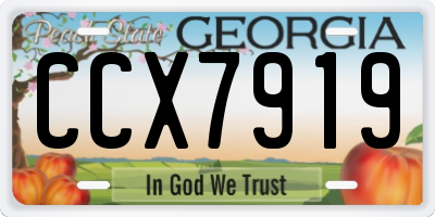 GA license plate CCX7919