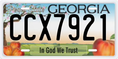 GA license plate CCX7921