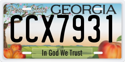GA license plate CCX7931