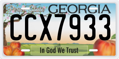 GA license plate CCX7933