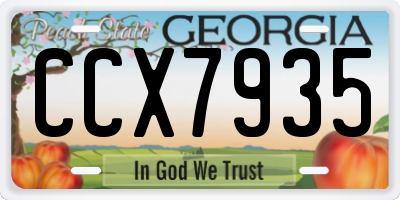 GA license plate CCX7935