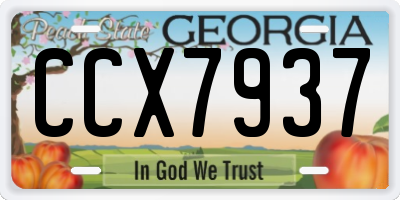 GA license plate CCX7937
