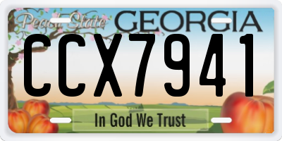 GA license plate CCX7941