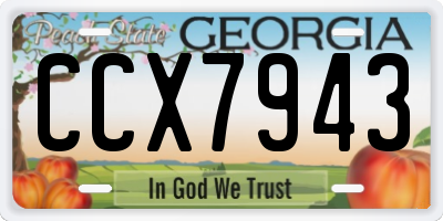 GA license plate CCX7943