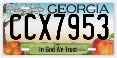 GA license plate CCX7953