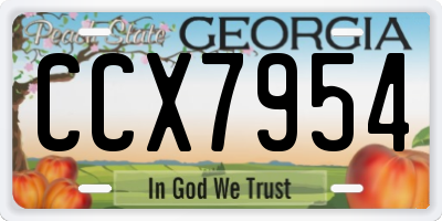 GA license plate CCX7954